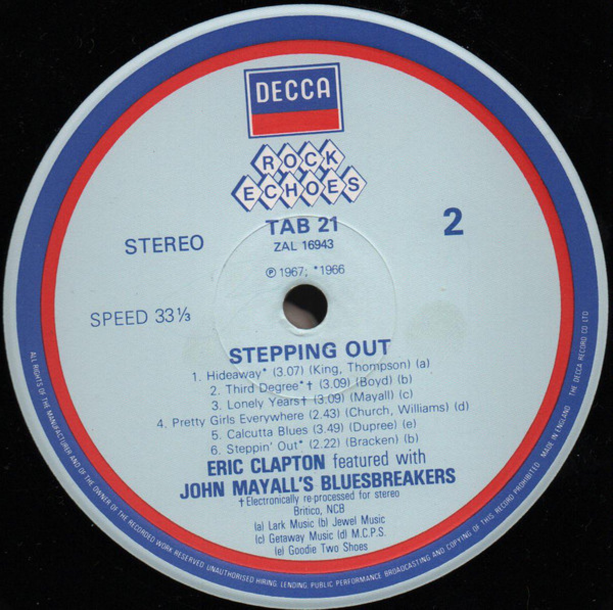 Eric Clapton Featured With John Mayall S Bluesbreakers Steppin Out Pabianice